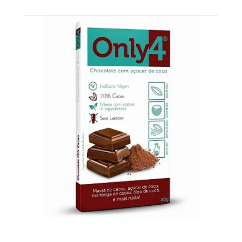 Chocolate 70% cacau 80g Only4
