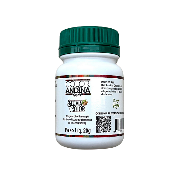 Adoçante Stévia Color Andina 20g - Pó 100% Natural, Zero Açúcar