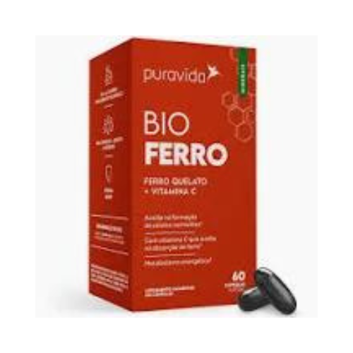 Bio Ferro Quelato + Vitamina C 60 Cápsulas Pura Vida