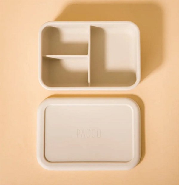 Lunch Box em Silicone Creme 520ml Pacco