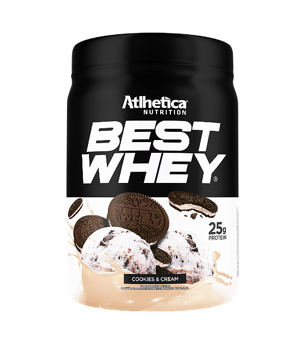Best Whey 450g Proteína 3W Cookies & Cream Atlhetica Nutrition