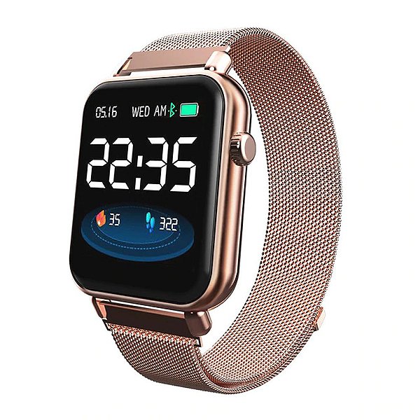 Relógio Eletrônico Smartwatch CF Style - Android e iOS - Dourado Rosê -  Lookiando - Smartwatches, Relógios Masculinos, Relógios Femininos