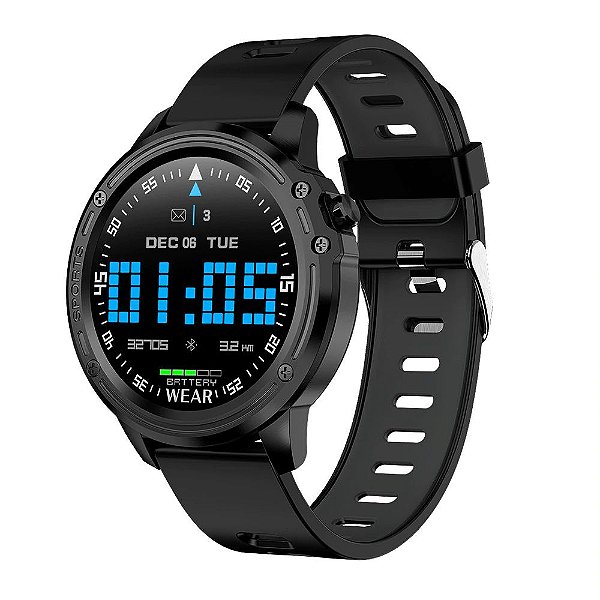 Relógio Smartwatch L8 - Preto com Cinza - IOS e Android