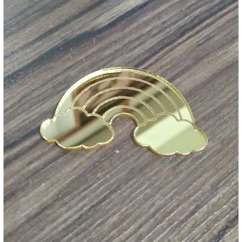 Aplique Arco-íris 5cm 10 unidades acrílico espelhado