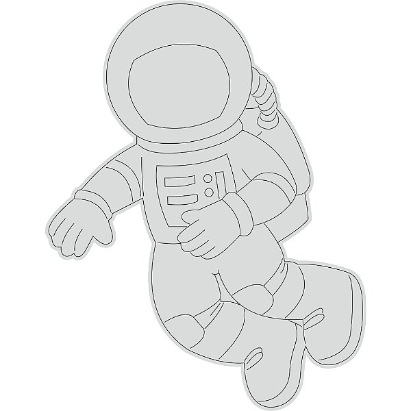 Aplique Astronauta 6cm 10 unidades acrílico espelhado prata ou dourado