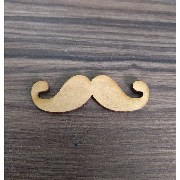 Aplique Bigode Bita 5cm 20 unidades MDF
