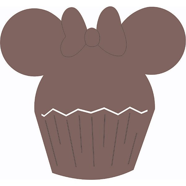 Aplique Cupcake Minnie 10 unidades MDF