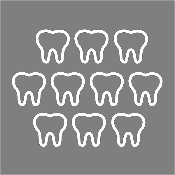 Aplique Dentinho Contorno 20 unidades MDF