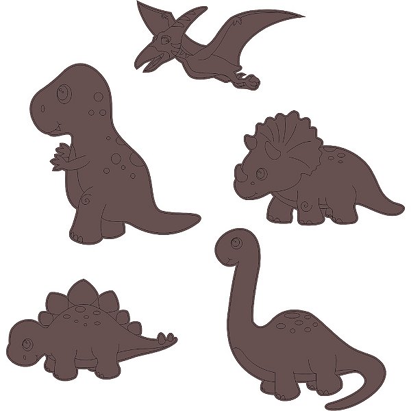 Aplique Dinossauro Baby 10 unidades MDF