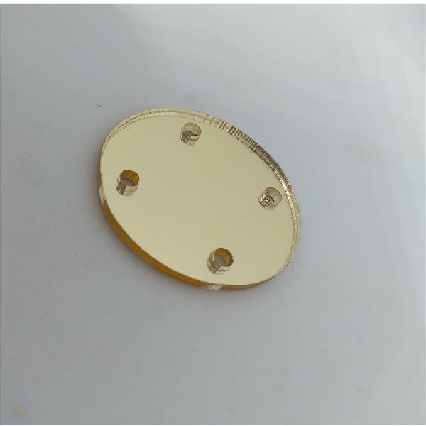 Aplique Disco 3cm com furos 100 unidades acrílico espelhado