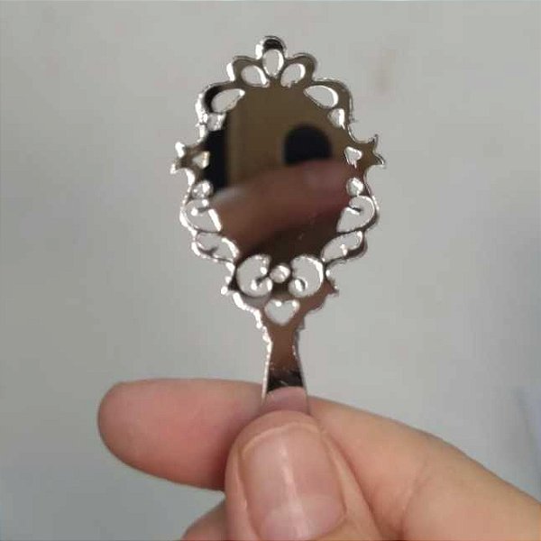 Aplique Espelho Branca de Neve 6cm Acrílico Espelhado 10 unidades