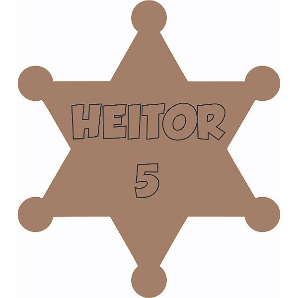 Aplique Estrela Xerife Toy Story 5cm 10 unidades MDF