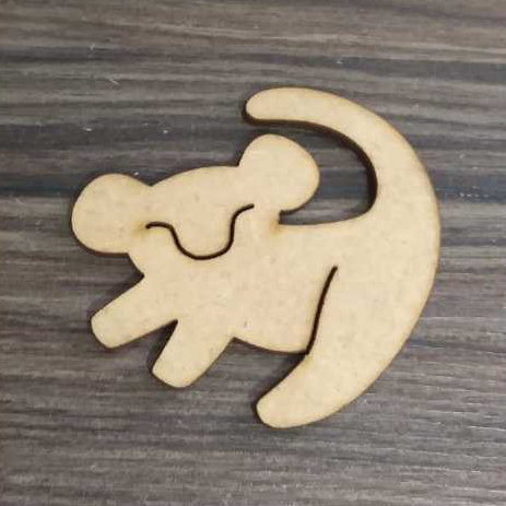 Aplique Logo Simba 5cm MDF 10 unidades