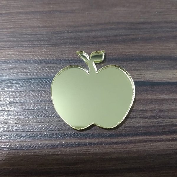 Aplique Maçã Branca de Neve 3cm 10 unidades acrílico espelhado