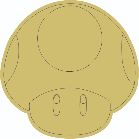 Aplique Mario Bros Cogumelo 4cm 10 unidades acrílico dourado