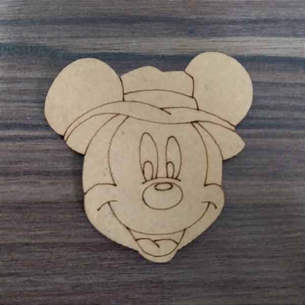 Aplique Mickey Safari 10 unidades MDF