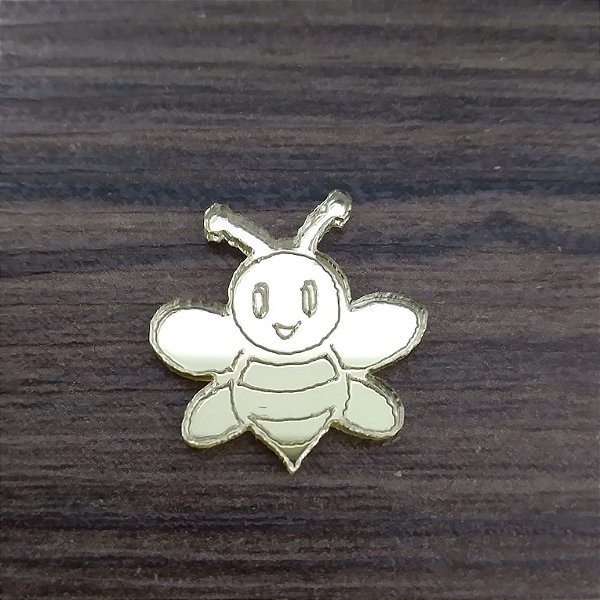 Aplique Mini Abelha 2cm 15 unidades acrílico dourado