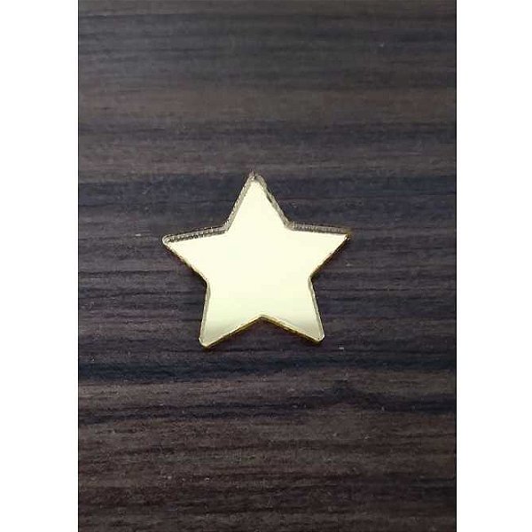 Aplique Mini Estrela 2cm 30 unidades acrílico espelhado
