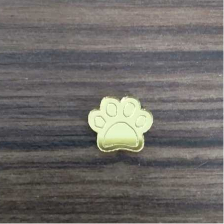 Aplique Mini Patinha Patrulha canina acrílico espelhado 30 unidades