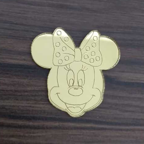Aplique Minnie 4cm 10 unidades acrílico dourado
