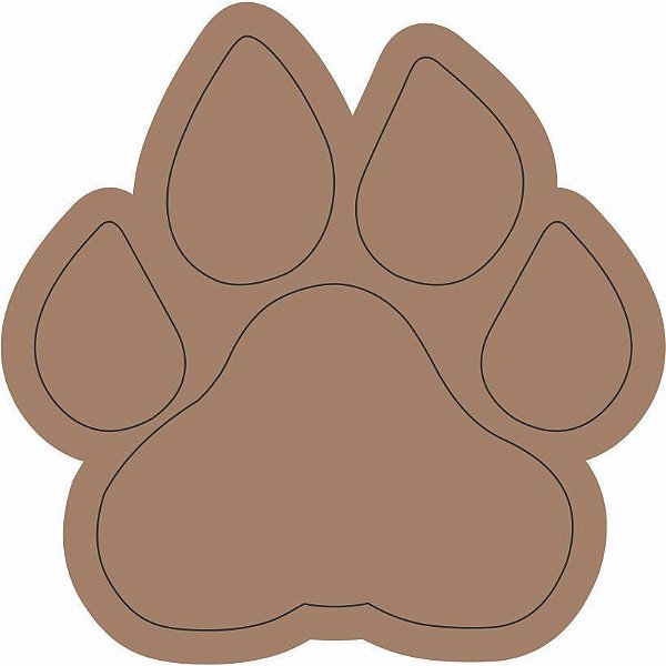 Aplique Pegada Safari Leão 4cm MDF 20 unidades