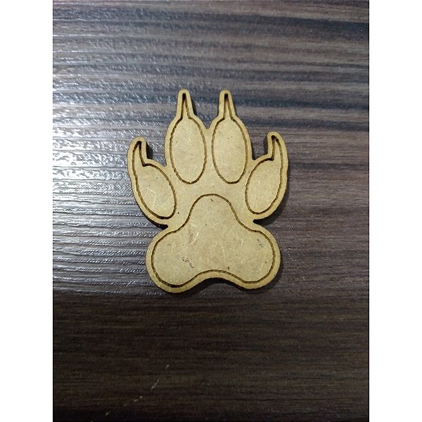 Aplique Pegada Safari Tigre 3cm MDF 20 unidades
