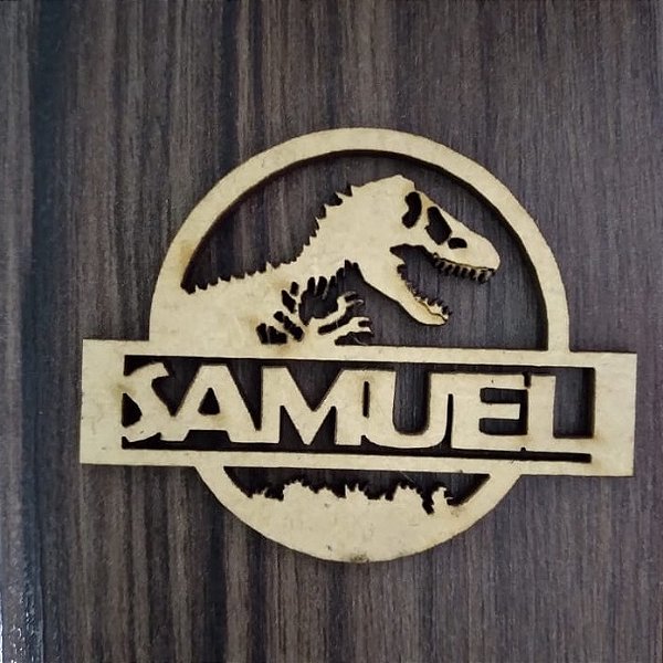 Aplique Placa Vazada Dinossauro Jurassic MDF 10 unidades