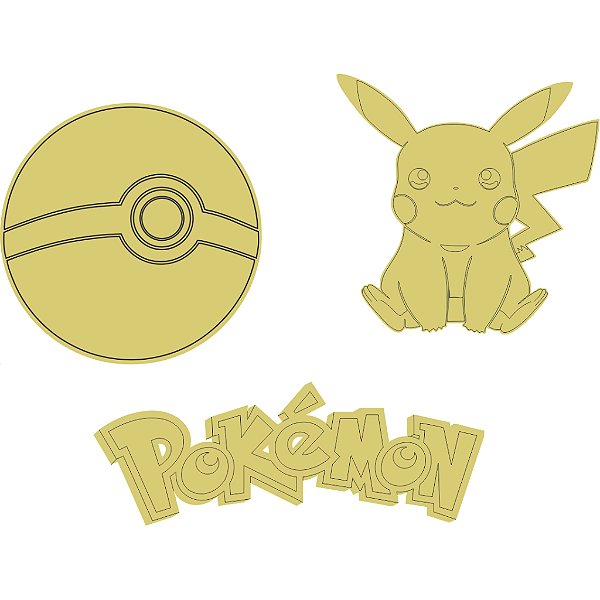 Aplique Pokemon variados 10 unidades acrílico espelhado