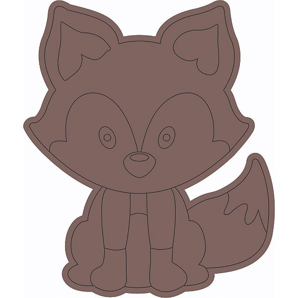 Aplique Raposa 5cm MDF 10 unidades