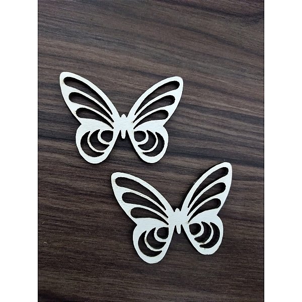 Aplique Recorte Borboleta 5cm Modelo 1 MDF 10 unidades
