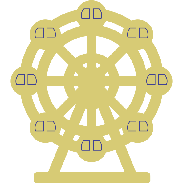 Aplique Roda Gigante 5cm 10 unidades acrílico dourado