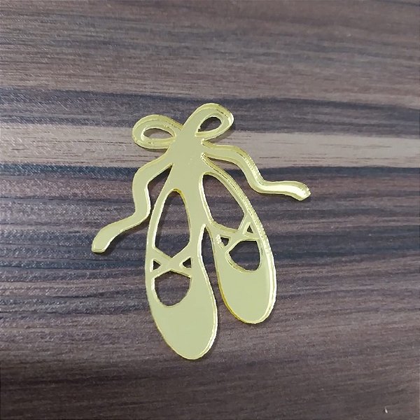 Aplique Sapatilha Bailarina 5cm 10 unidades acrílico espelhado