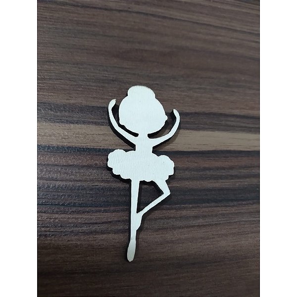 Aplique Silhueta Bailarina 6cm 10 unidades MDF