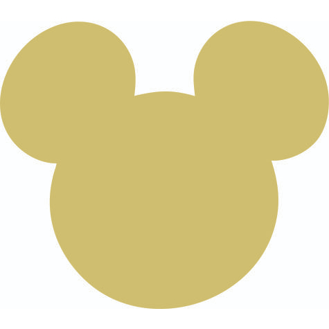 Aplique Silhueta Mickey 10 unidades acrílico dourado