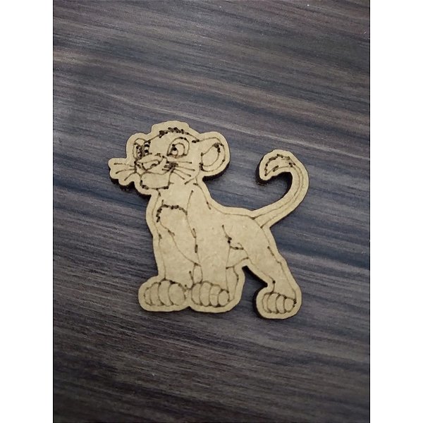 Aplique Simba 5cm MDF 10 unidades