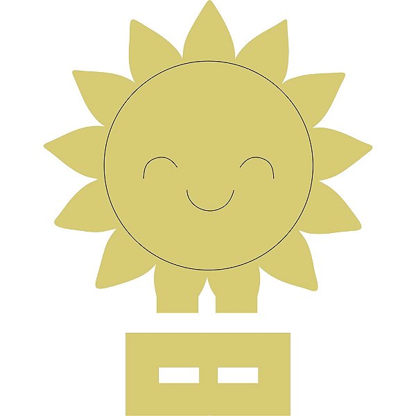 Aplique Solzinho com base 4cm acrílico dourado 10 unidades