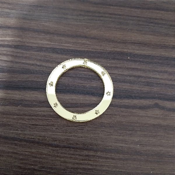 Aplique Sonic Anel Dourado 10 unidades acrílico espelhado