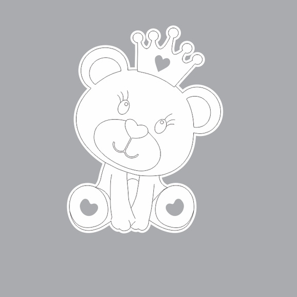 Aplique Ursa Princesa 10 unidades MDF