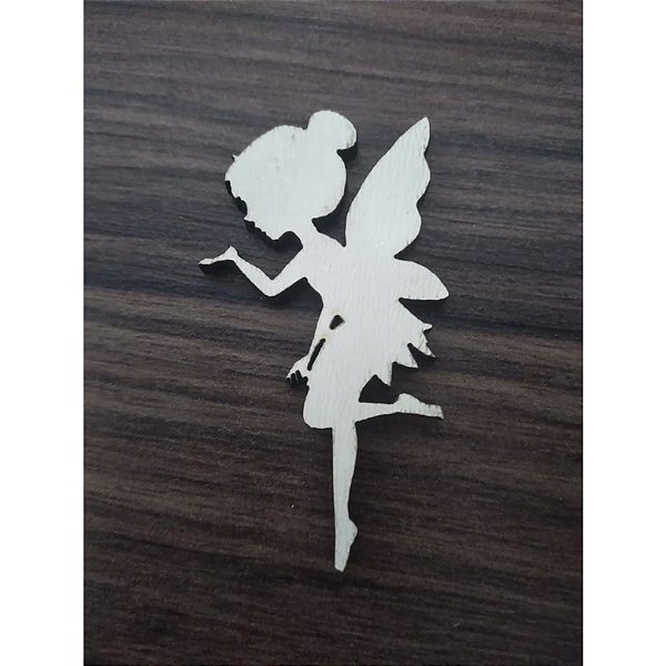 Apliques Silhueta Fadinha 10 unidades MDF Branco