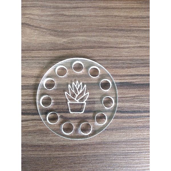 Base Circular Acrílico 6 cm suculenta para Crochê 5 unidades