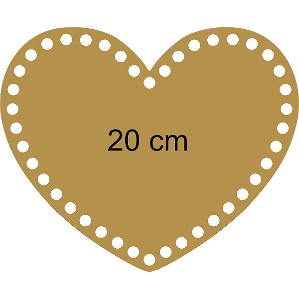 Base Coração MDF 20 cm para Crochê 1 unidade