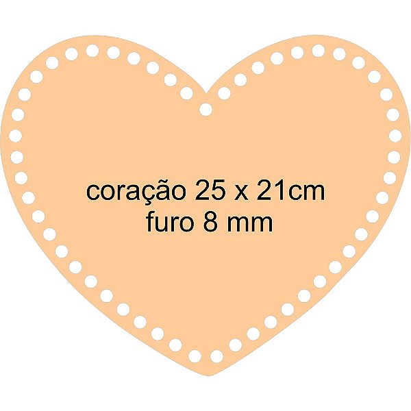 Base Coração MDF 25 cm para Crochê 1 unidade
