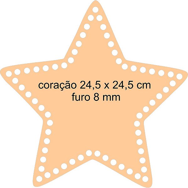 Base Estrela 24,5 cm MDF para Crochê Fio de Malha 1 unidade