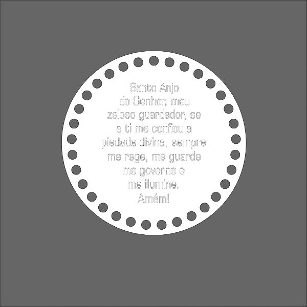 Base Mandala Oração Santo Anjo 10cm 2 unidades MDF
