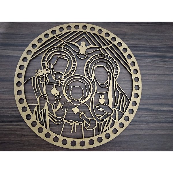 Base Mandala Sagrada Família 20cm MDF para crochê 1 unidade