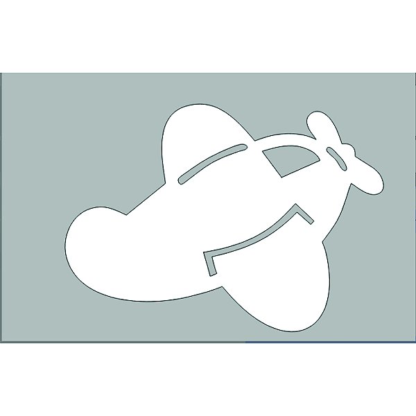 Aplique Mini Avião 5cm 20 unidades MDF Branco