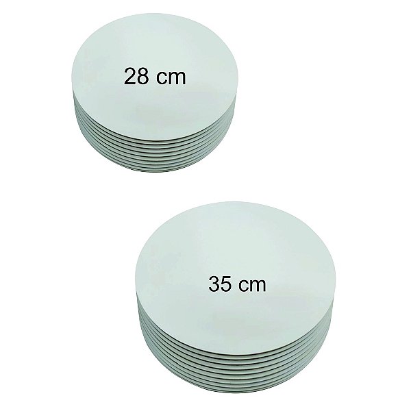 Cake Board Circular 7 unidades 28 e 35 cm MDF