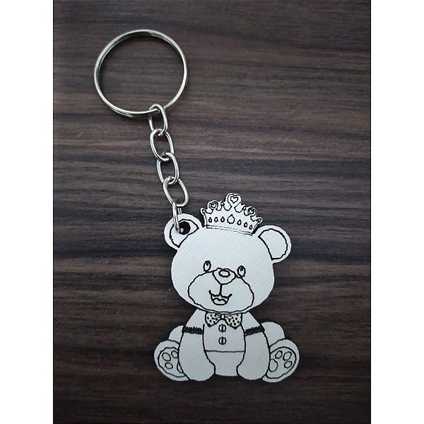 Chaveiro Urso Príncipe 10 unidades MDF