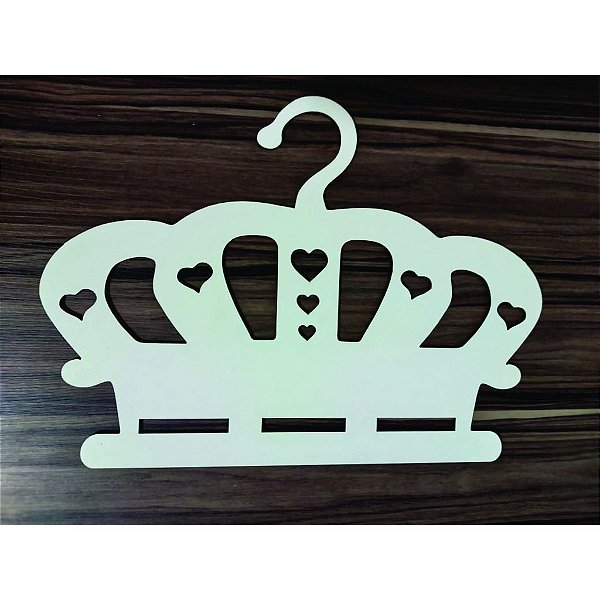 kit 5 Cabides Coroa Porta Laço Faixa MDF