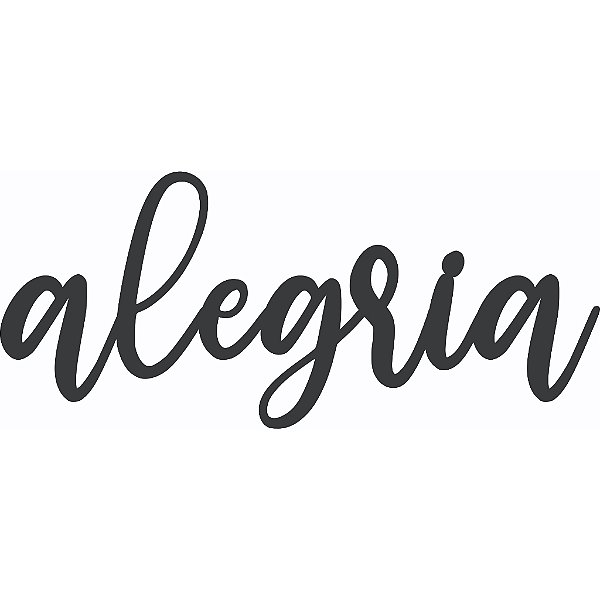 Letreiro Alegria 30cm acrílico preto 1 unidade